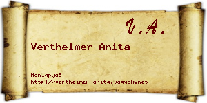 Vertheimer Anita névjegykártya